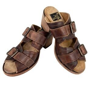 Freebird Caprice Sandals Brown 5 Leather 2.5" Block Heel